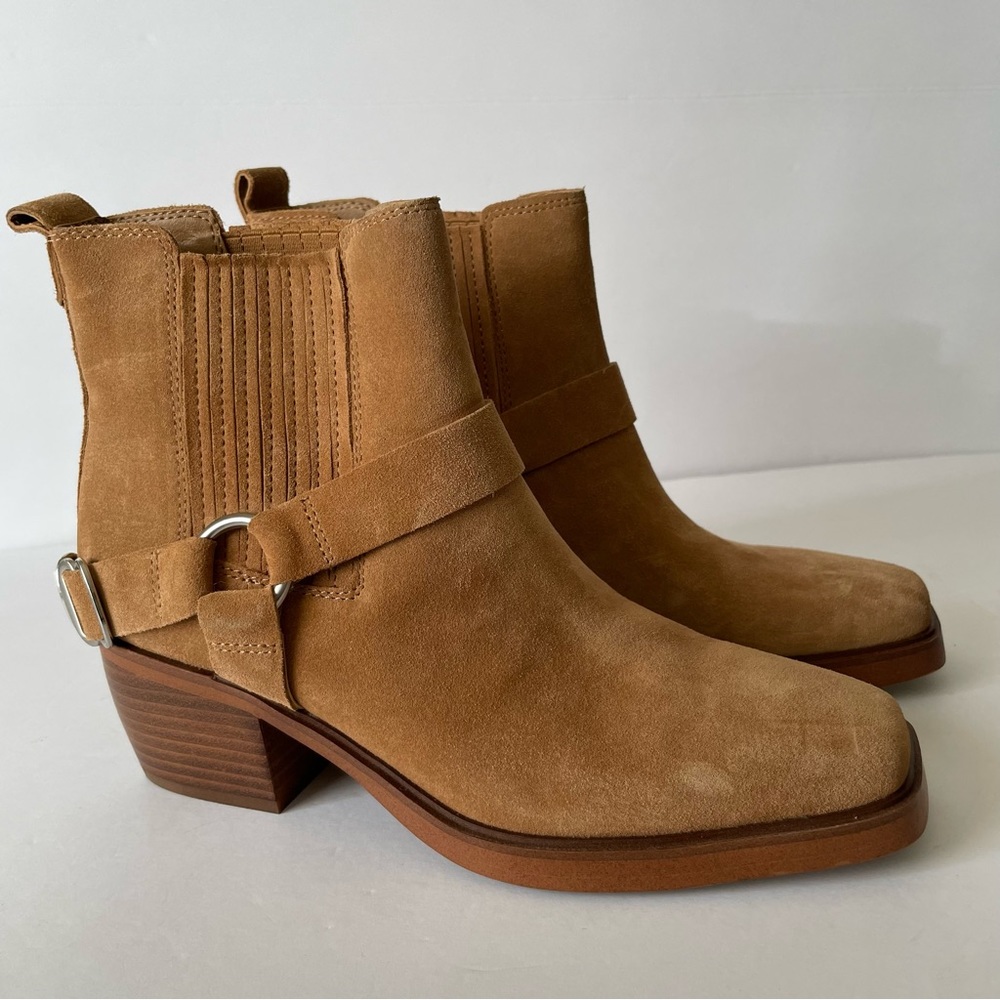 NWOT Bellamie Sam Edelman Tan Suede Women’s Booties Size 7b - Picture 4 of 11